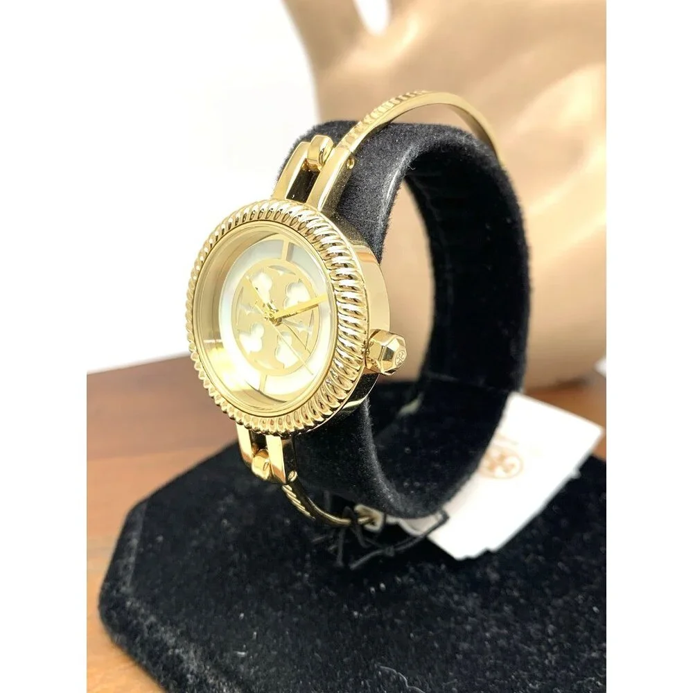 Tory Burch Women's Watch TBW4029 Gold Mother of Pearl Dial Interchangeable Bezel